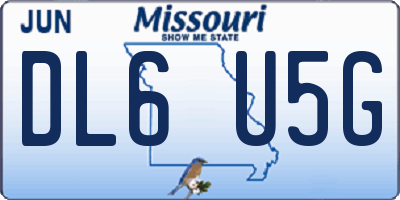 MO license plate DL6U5G