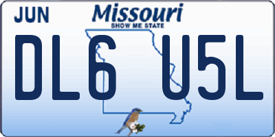 MO license plate DL6U5L