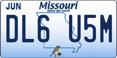 MO license plate DL6U5M
