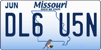 MO license plate DL6U5N