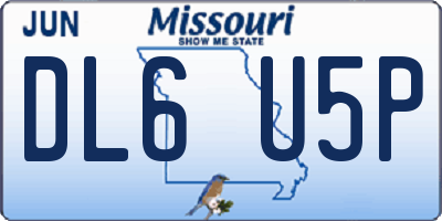 MO license plate DL6U5P