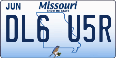 MO license plate DL6U5R