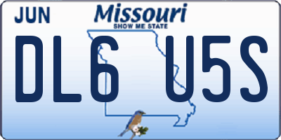 MO license plate DL6U5S