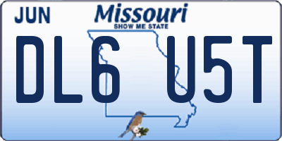 MO license plate DL6U5T