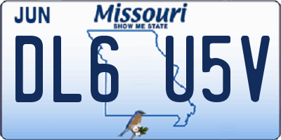 MO license plate DL6U5V