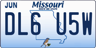 MO license plate DL6U5W