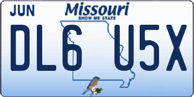 MO license plate DL6U5X