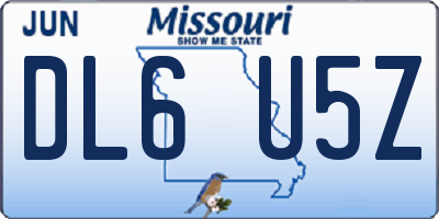 MO license plate DL6U5Z