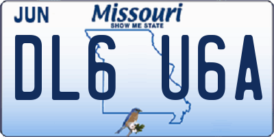 MO license plate DL6U6A