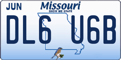 MO license plate DL6U6B