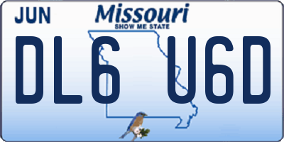 MO license plate DL6U6D