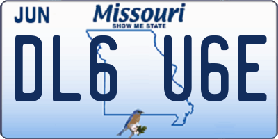 MO license plate DL6U6E
