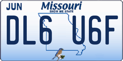 MO license plate DL6U6F
