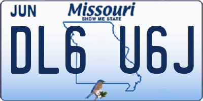 MO license plate DL6U6J