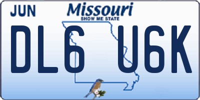 MO license plate DL6U6K