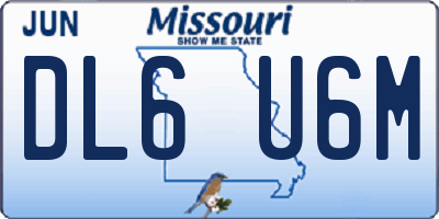 MO license plate DL6U6M