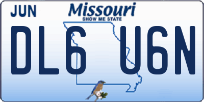 MO license plate DL6U6N