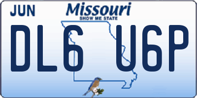 MO license plate DL6U6P