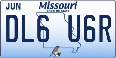 MO license plate DL6U6R