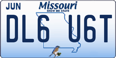 MO license plate DL6U6T