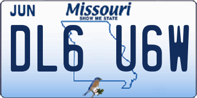 MO license plate DL6U6W