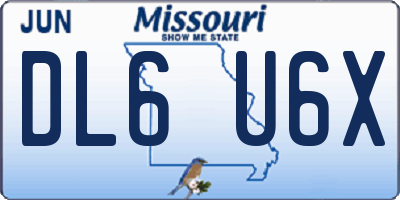 MO license plate DL6U6X