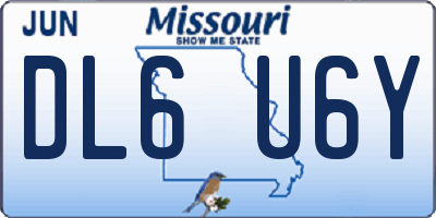 MO license plate DL6U6Y