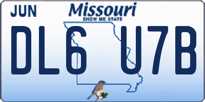MO license plate DL6U7B