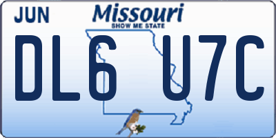 MO license plate DL6U7C