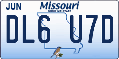 MO license plate DL6U7D