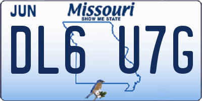 MO license plate DL6U7G