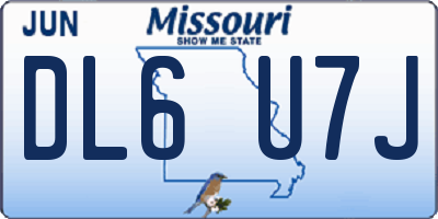 MO license plate DL6U7J