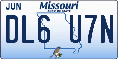 MO license plate DL6U7N