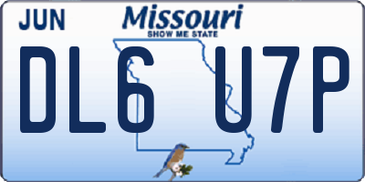 MO license plate DL6U7P