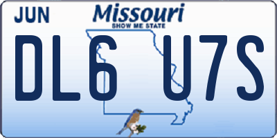 MO license plate DL6U7S