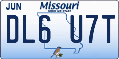 MO license plate DL6U7T
