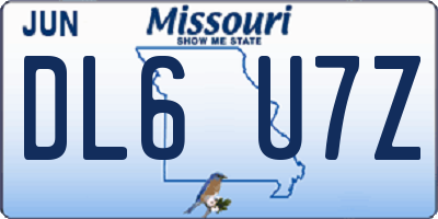 MO license plate DL6U7Z