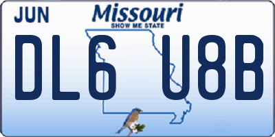 MO license plate DL6U8B
