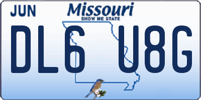 MO license plate DL6U8G