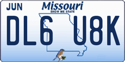 MO license plate DL6U8K