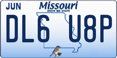 MO license plate DL6U8P