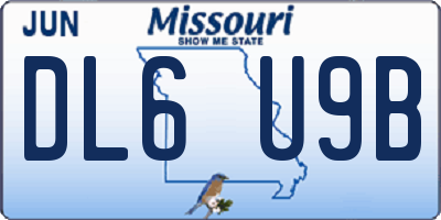 MO license plate DL6U9B