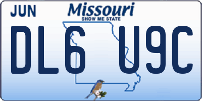 MO license plate DL6U9C