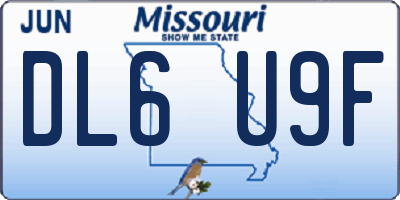 MO license plate DL6U9F