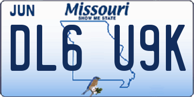 MO license plate DL6U9K