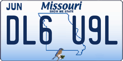 MO license plate DL6U9L