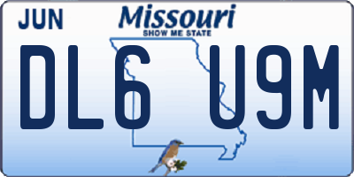 MO license plate DL6U9M