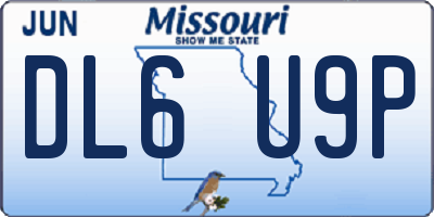 MO license plate DL6U9P