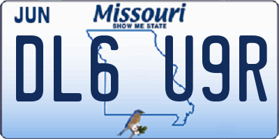 MO license plate DL6U9R