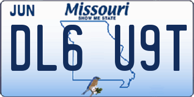 MO license plate DL6U9T
